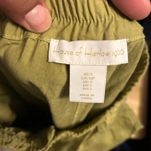 House of Harlow 1960 pants - light olive green wide leg cargo windbreaker - Picture 5 of 9